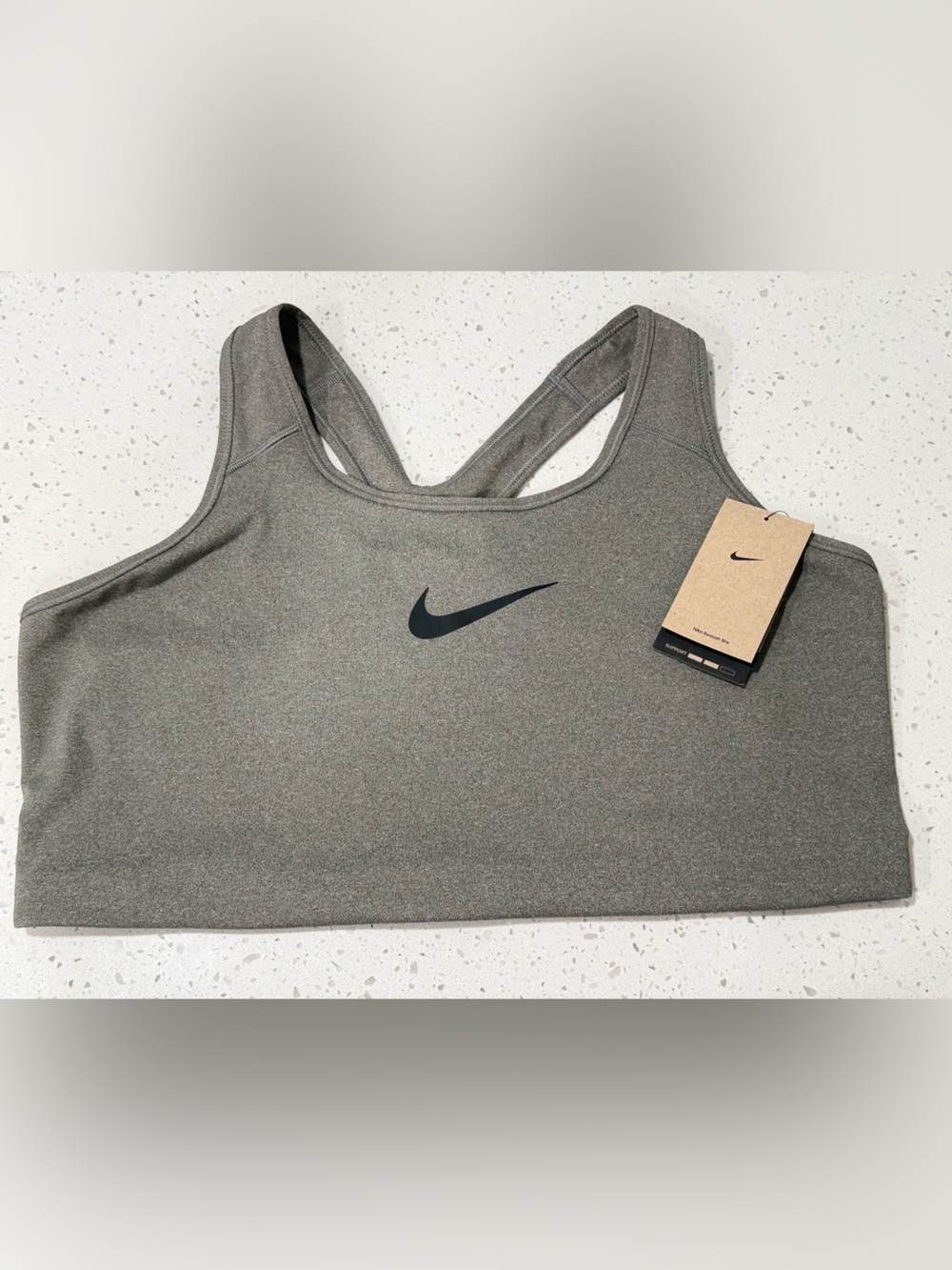 Nike Gray Racerback Sports Bra - Olive Heather